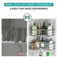 thumbnail image 3 of stusgo Corner Shower Caddy 2 Pack, Bathroom Shower Organizer Shelves, No Drilling Corner Shower Shelves Shampoo Holder with 8 Hooks and 6 Adhesives（Silver Gray）, 3 of 7