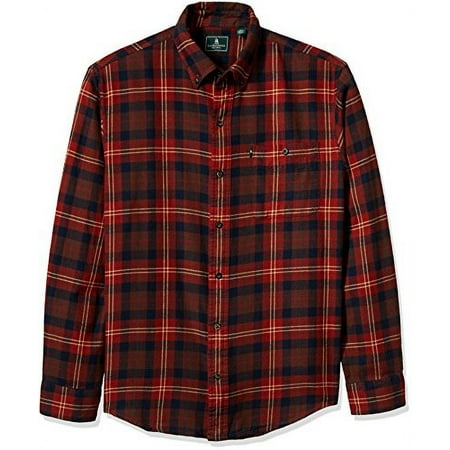 G.H. Bass & Co. Men's Fireside Flannels Long Sleeve Button Down Shirt, Fired Brick, Medium