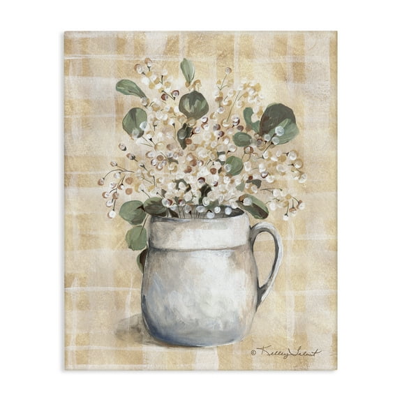 Stupell Industries Eucalyptus in Pottery Botanical & Floral Painting Gallery Wrapped Canvas Art Print Wall Art, 16 x 20