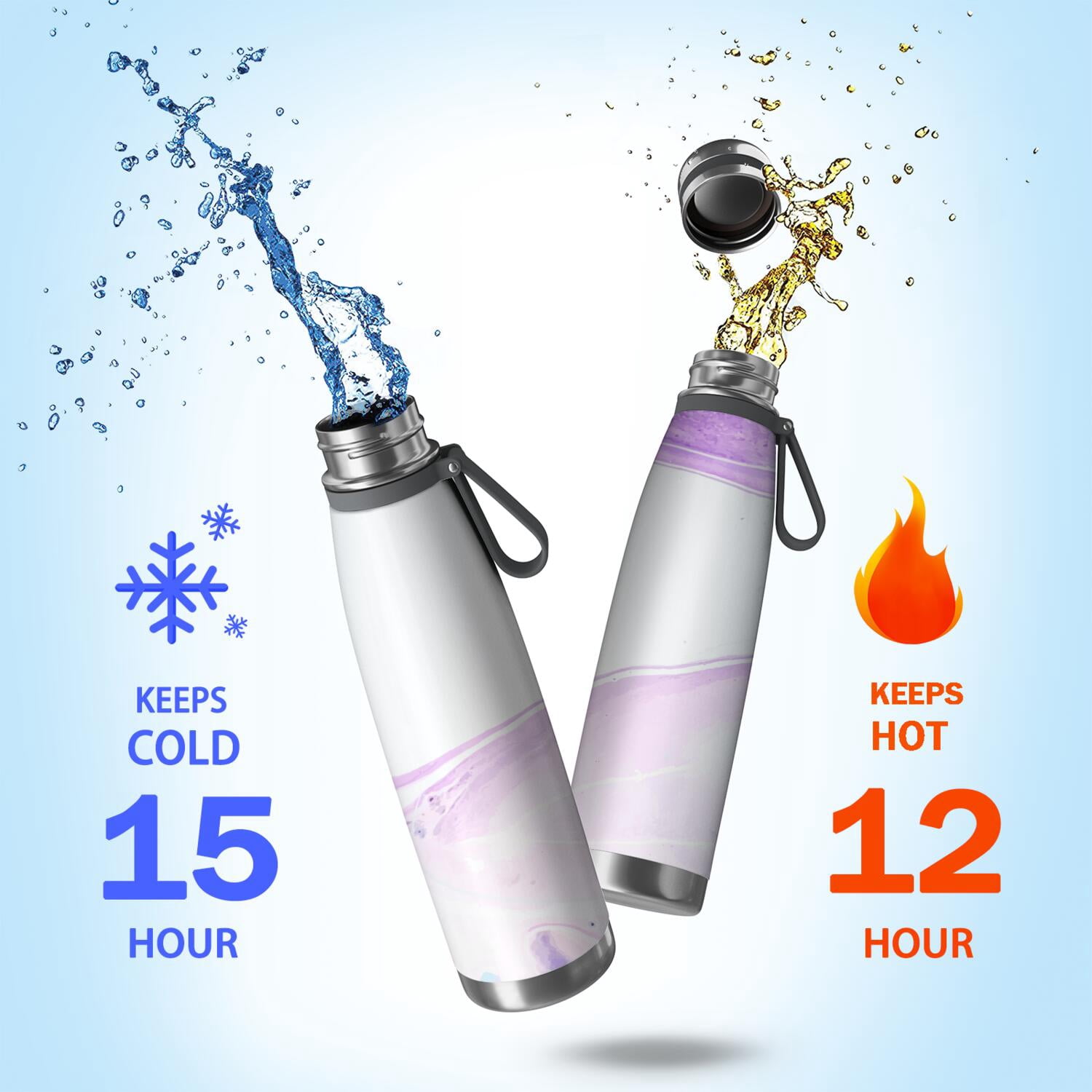 29oz Insulated Water Bottle with Tea Infuser, Stainless Steel Travel Mug, Liquid & Marble Print