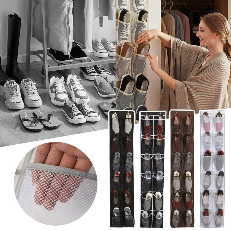 Baby Storage Organizer for Clothes Storage for under The Bed Door Hanging Shoe Storage Bag 12 Mesh Pockets Hanging Shoe Rack Holder Behind The Door