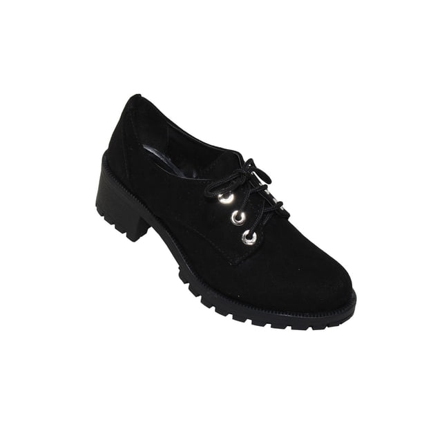 ZAPATO VESTIR CASUAL MILAGROS MUJER DAMA NEGRO GAMUZA 7823 LEON 7823p