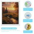 thumbnail image 3 of Diamond Art Kits for Adults, Sunset Over Meadow Bridge Stream 5D Diamond Painting Kits for Adults Beginners, DIY Full Drill Diamond Painting, Gem Art and Crafts 12x16, 3 of 7