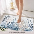 thumbnail image 3 of Summer Coastal Coral Door Mat&nbsp;Indoor Outdoor Entrance, Non Slip Rug for Kitchen Bathroom Entryway Rug, Blue Ocean Conch Shell Blue Washable Doormat Floor Mat for Office Home Decor 24x36 Inch, 3 of 8