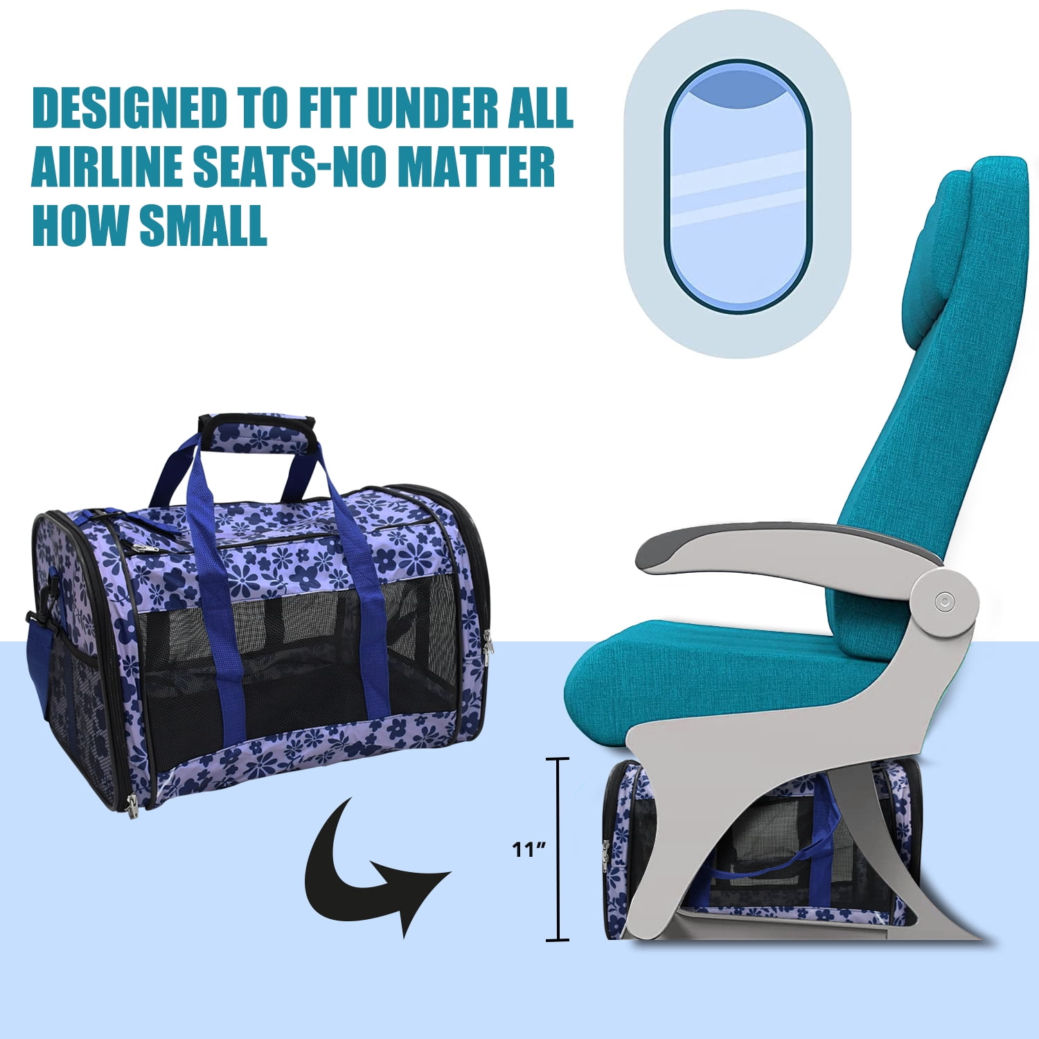 GOOPAWS Soft-Sided Kennel Pet Carrier for Small Dogs, Cats, Puppy, Airline Approved Cat Carriers Dog Carrier Collapsible, Travel Handbag & Car Seat