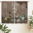 thumbnail image 6 of Coffee Theme Brown Kitchen Curtains Country Vintage Rustic Modern Latte Small Short Cafe Window Curtains Farmhouse Retro Bathroom Window Drapes Treatment Tier Curtains 2 Panels (27.5x39 Inch), 6 of 6