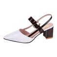 thumbnail image 1 of Ketyyh-chn99 Sandales pour Femmes Chaussures Femmes Sandales à Talons pour Femmes à Moins de 20 Bout Pointu Sandales à Talons Hauts à Bride Sandales Mode Sandales pour Femmes (Blanc, 7.5), 1 of 3