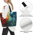 thumbnail image 3 of Disketp Red And Blue Fire Peacock Bolsa Tote Estampada para Mujer, Bolso de Hombro y de Mano para Compras y Viajes, 3 of 8