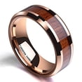 thumbnail image 2 of Wedding Rings For Men. 8mm Rose Gold & Koa Wood Tungsten Wedding Band, 2 of 3