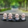 thumbnail image 5 of TNOBHG Durable Resin Animal Ornament 1/4pcs Resin Ornament Colorful Little Monk Sculptures for Home Table Decoration Resin Monk Ornament, 5 of 8