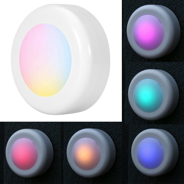 Ccdes Wireless LED Puck Light RGB 12 Colors Dimmable Night Hall Lamp , Wireless LED Night Light