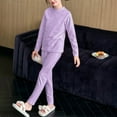 thumbnail image 2 of BLVB Girls Thermal Underwear Set Soft Winter Thermal Top and Bottom with Fleece Lined Kids Base Layer for Girls, 2 of 6