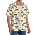 thumbnail image 2 of Balery Leopard Print Camisa Casual de Manga Corta con Botones para Hombre, Texturizada, Estilo Cubano, para Playa, Verano-XX-Large, 2 of 5