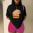 thumbnail image 3 of Playera Blusa De Capybara Con Una Hamburguesa Capibara Color Negro Talla Grande Marca Emil SaEs, 3 of 4