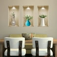 thumbnail image 3 of Mi Alma Multicolor Vase Floral 3D Niche Vinyl Wall Decals For Home and Office, 3pcs, 3 of 5