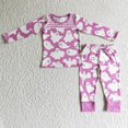 thumbnail image 2 of Conjunto de ropa de dormir para niños pequeños, conjunto de mallas y pantalones de Halloween, fantasma, Horror, púrpura, a rayas, otoño, 2 of 2
