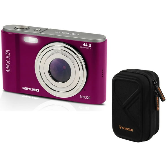 Minolta Minolta MND20 44 MP 2.7K Ultra HD Digital Camera (Magenta) With Slinger Camera case