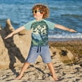 thumbnail image 3 of FORMRS Boys Rash Guard with Short Sleeves UPF 50+ Swim Shirts Sizes 3-12T, Retro Tree, 3 of 6