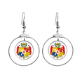 thumbnail image 1 of Tonga Oceania National Emblem Earrings Dangle Hoop Jewelry Drop Circle, 1 of 3