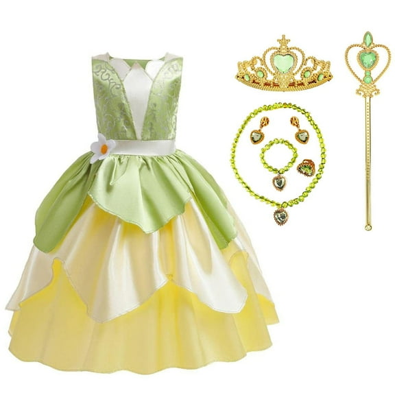 AoDai Deluxe Princess Frog Costumes Little Girls Dress Fancy Gown for Cosplay Halloween Party