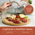 thumbnail image 3 of Cook With Color Round Bamboo Cutting Board with Locking Lid, Dual-Function Charcuterie Board & Serving Board, 3 of 7