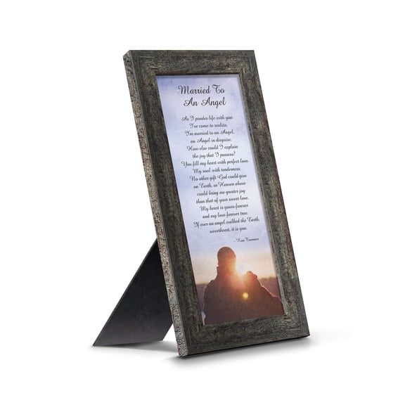 Married to an Angel, Christian Marriage Gift for Wife, Anniversary Picture Frame from Husband to Wife, 7405BW