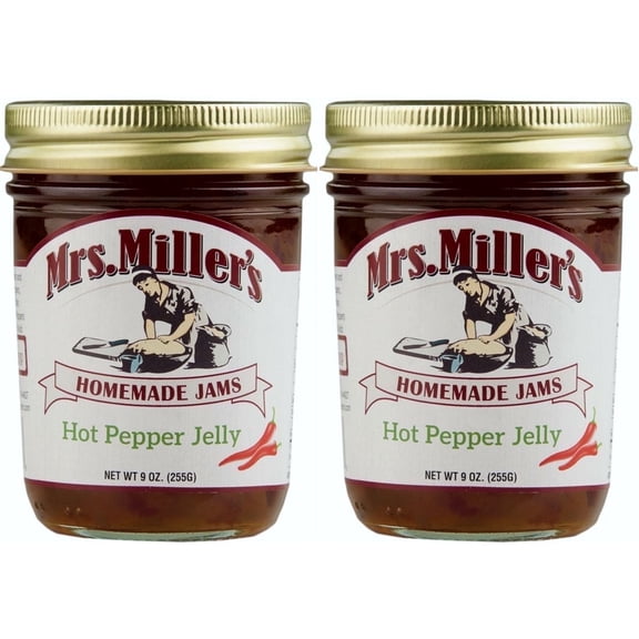 Mrs. Miller's Hot Pepper Jelly, Sweet & Savory, 2 pack, 9 oz.