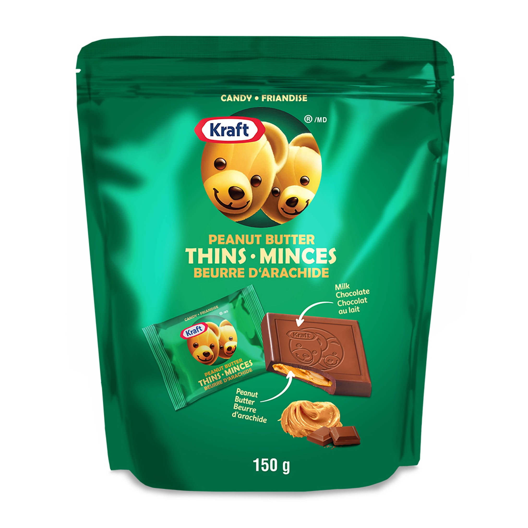 Bonbons au beurre d'arachide Kraft Minces Bonbons Kraft Minces