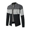 thumbnail image 2 of Cardigan pour Hommes Cardigan Décontracté Épais pour Hommes Veste à Coutures Colorées Col Haut M-TTG, 2 of 9