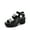 BLACK-OILY, variant on Platform Heels for Women Lightweight Chunky Open Toe Stylish Comfortable Fisherman Sandals with Adjustable Ankle Strap