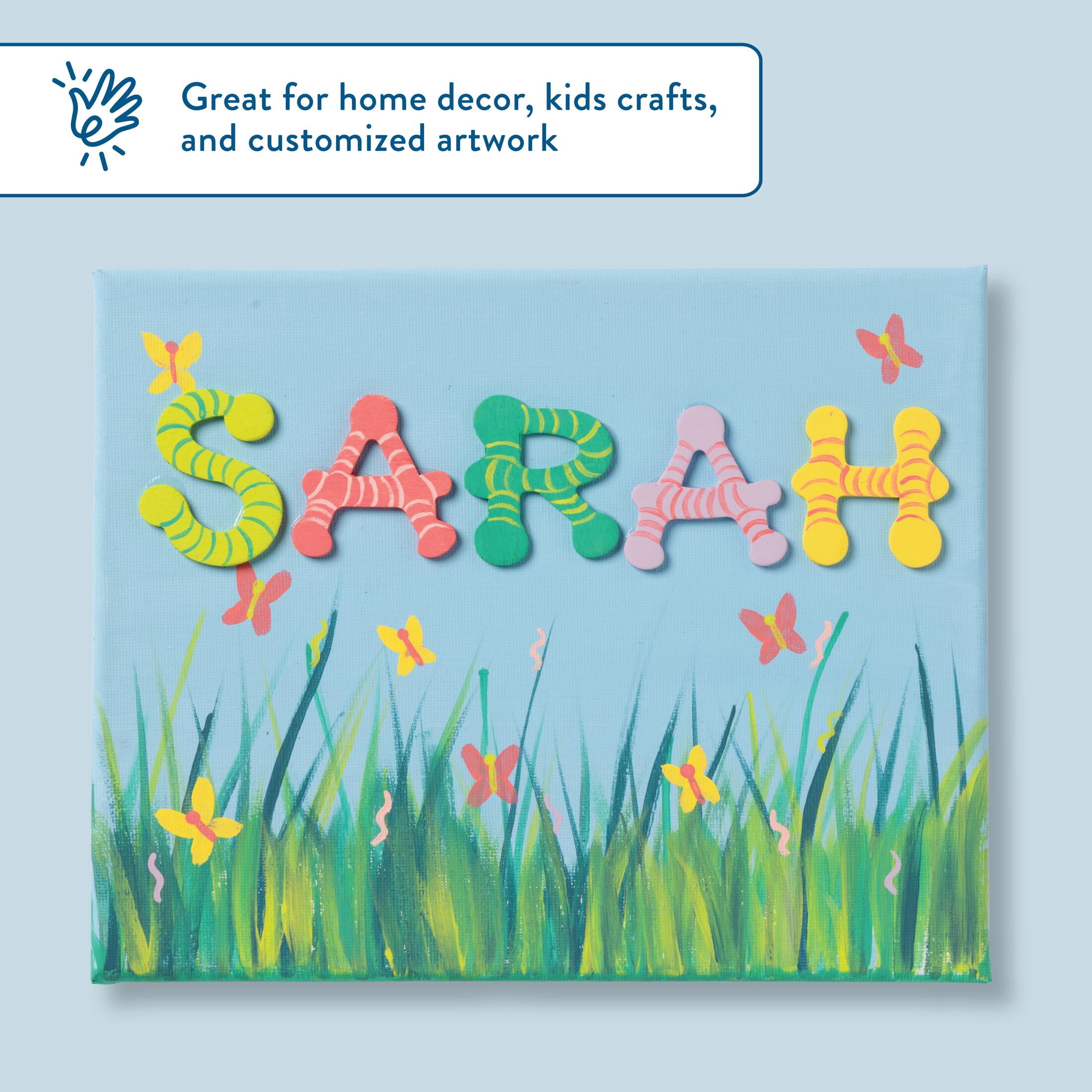 Hello Hobby Unpainted Wood Surface, Dot to Dot Letters, 36 Piece, 1.75"