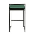 thumbnail image 5 of Fuji Contemporary Stackable Counter Stool In Black With Green Velvet Cushion - Set Of 2, 5 of 7