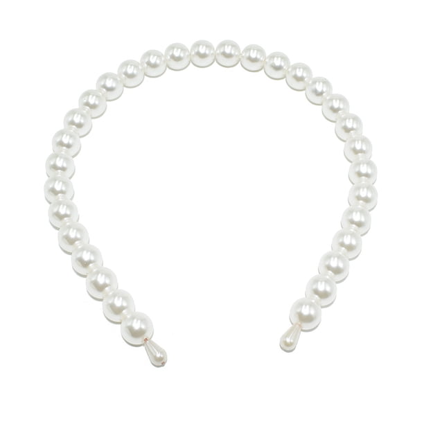 Diadema de perlas de gran tamaño hecha a mano con cuentas para accesorios para el cabello de adultos, diadema de perlas brillantes, artículo digno de regalo