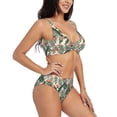 thumbnail image 2 of Kdxio Palm Trees and Tropical Print Women's 2 Piece High Waisted Wrap Spaghetti Strap Summer Swimsuit Bikini Set-, 2 of 7