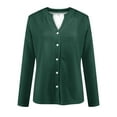 thumbnail image 2 of Kaemgyyd Women's Long Sleeve V Neck Button down Cardigan Classic Solid Color Fall Tops Outwear Jackets, 2 of 5