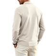 thumbnail image 5 of IAJDKMEK Men's Long Sleeve Golf Polo Shirt - Mesh Button Down Tops, Moisture Wicking Casual Shirts for Outdoor Sports,Beige L, 5 of 6
