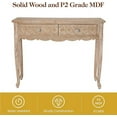 thumbnail image 5 of SUNVIVI 42" Console Table with Carved Drawers, Farmhouse Wood Entryway Table, Small Sofa Table for Living Room, Entryway Table with Storage, Foyer Table for Hallway, Front Door, Gray, 5 of 7