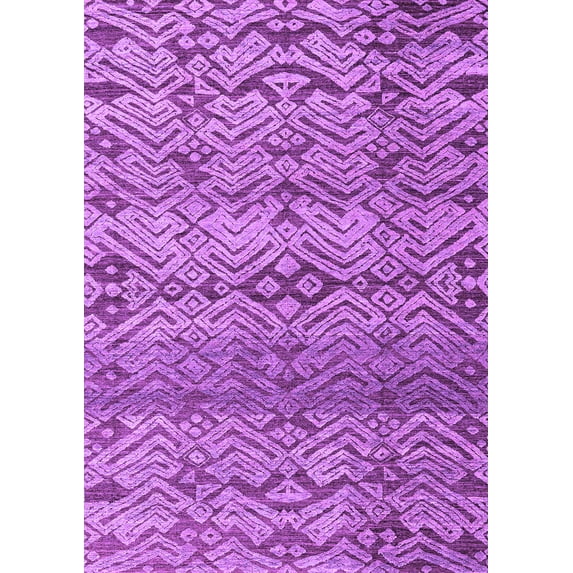Ahgly Company Indoor Rectangle Abstract Purple Modern Area Rugs, 2' x 5'