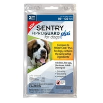 Sentry FiproGuard Plus Dog Flea & Tick Spot-On - 89-132 lb. - 3 count