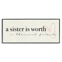 Stupell Industries A Sister is Worth Thousand Friends Phrase Heart, 30 x 13, Design by Daphne Polselli