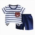 thumbnail image 3 of KPOPLK 2 Piece Boy Clothes Toddler Baby Boys Summer Outfits Clothing Short Sleeve Cotton Cute Print T-Shirt Shorts Set 3 Months-4T(3-6 Months,White), 3 of 8
