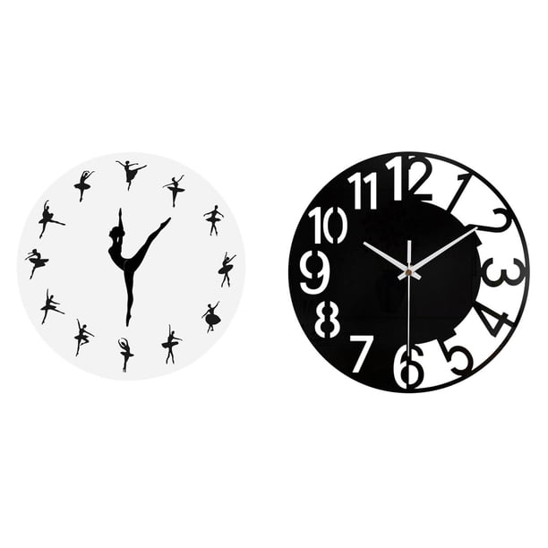 Reloj de pared,Reloj de pared con bailarina,reloj decorativo colgante.,Reloj de pared grande,Reloj de pared acrílico silencioso moderno,Reloj de pared grande para oficina,silencioso,fácil de