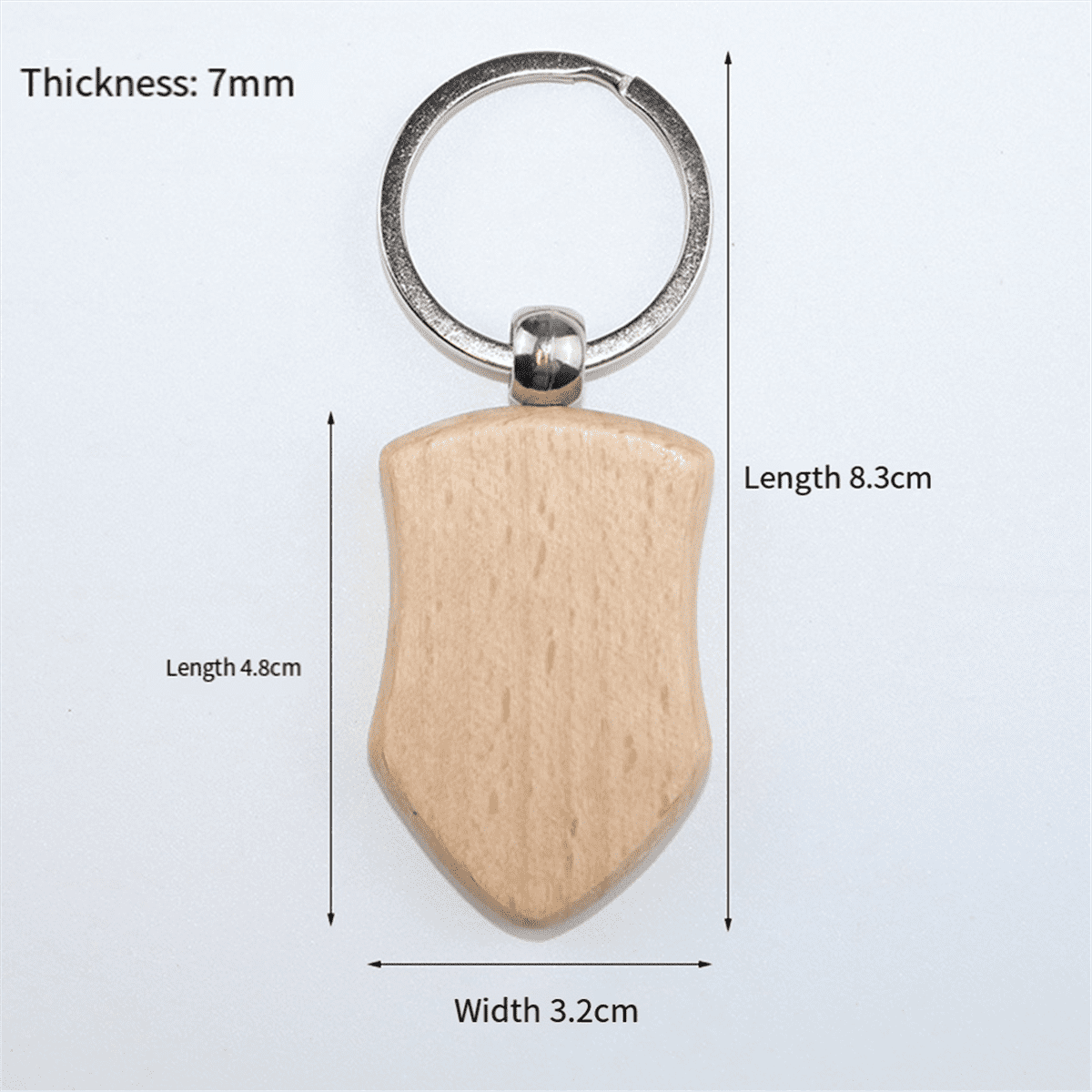 50 Pieces Blank Wooden Key Tag Key Engraving Blanks Unfinished Wood Keychain Key Ring Key Tags for DIY Crafts Style 3