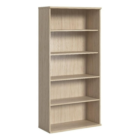 Bowery Hill Tall 5 Shelf Bookcase in Natural Elm - Engineered Wood