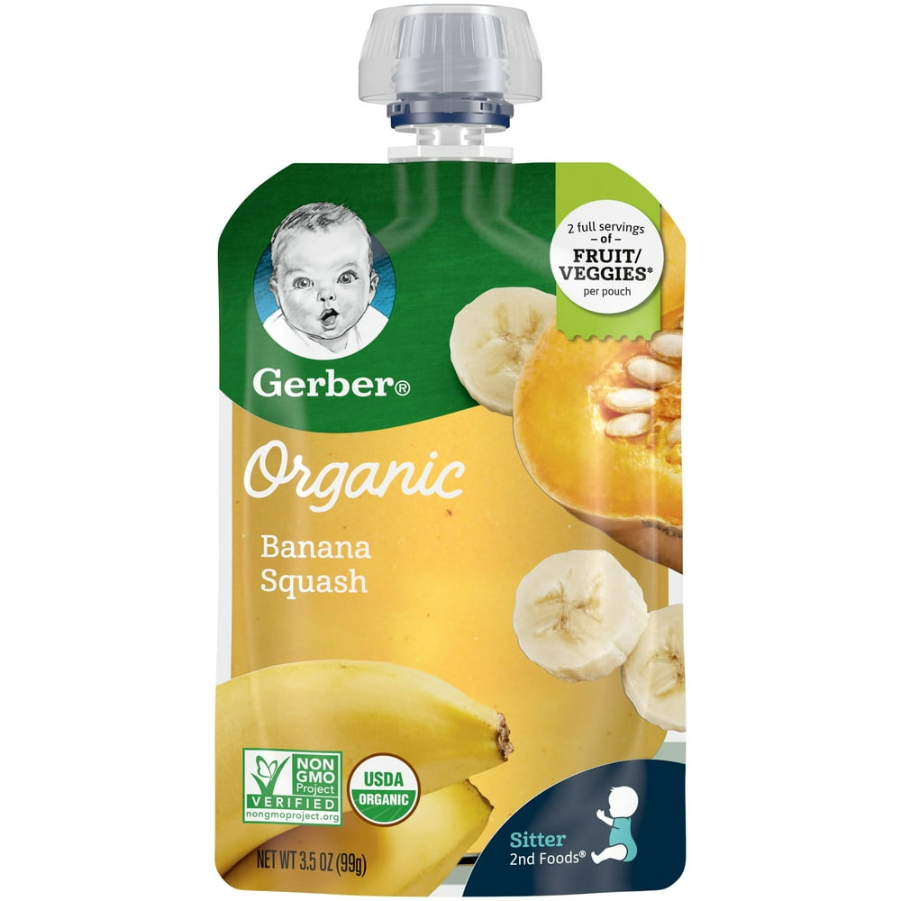 Gerber 2nd Foods Organic Banana Squash Baby Food, 3.5 oz