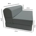 thumbnail image 2 of Gray Sleeper Chair Folding Foam Beds, Portable Studio Sofa Guest Bed, 6 x 48 x 72, 2 of 6