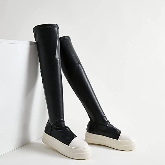 Punk Goth Oxfords Women Thigh-high Boots Over the Knee Fashion Sneaker Boots  | eBay
