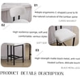 thumbnail image 5 of Cream Fabric Bar Stools Set of 2, Modern Upholstered Counter Height Bar Chairs with Black Metal Legs for Kitchen Island, Dining Room, Home Bar, 5 of 10