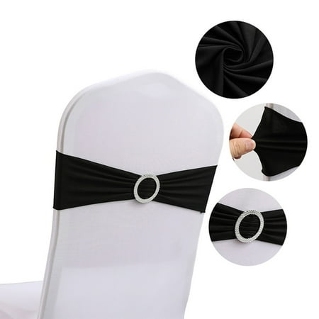 

NEGJ Hotel Wedding Banquet Chair Back Cover Decoration Free Bow Chair Cover Chair Streamer Elastic Strap