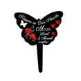 thumbnail image 3 of Letrero de cementerio conmemorativo, placa de recuerdo, estaca de acrílico con forma de mariposa Con flor de rosa, 3 of 9
